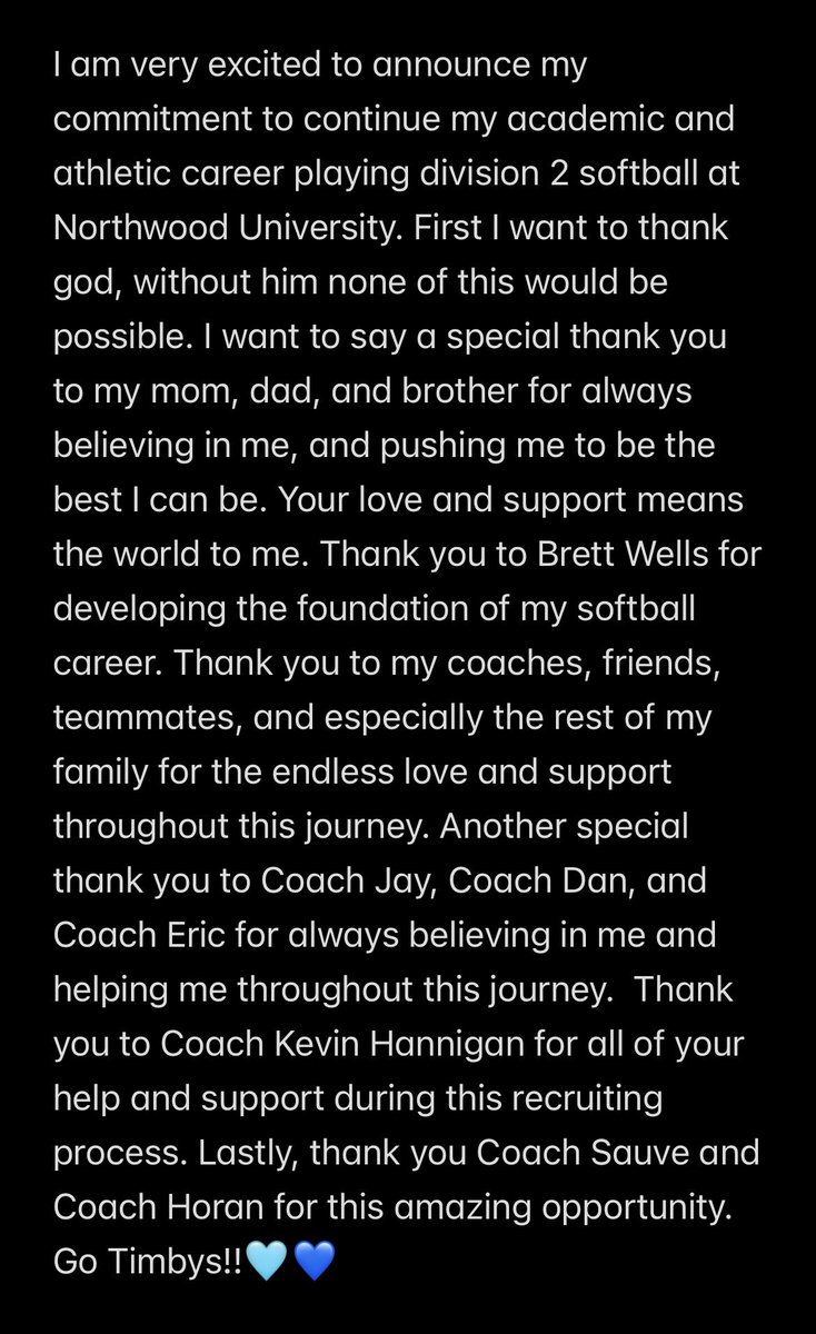 So excited to be a Timby!!💙🩵 <a href="/HanniganCoach/">Stevenson Softball</a> <a href="/FinesseFrank18U/">Finesse Frank</a> <a href="/Northwoodsball/">Northwood Softball</a>