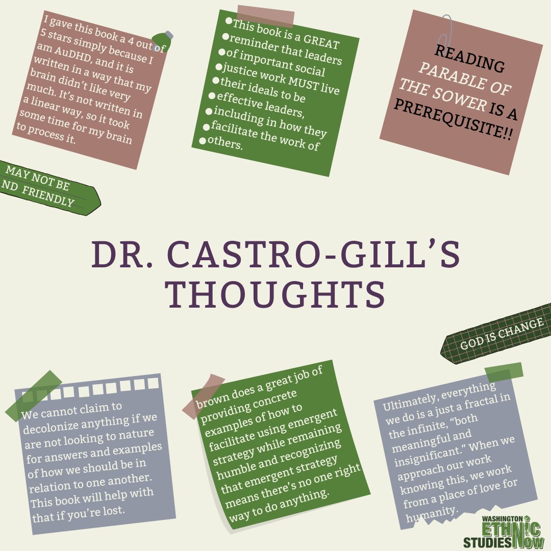 WA Ethnic Studies Now (@waethnicstudies) on Twitter photo WAESN's ED <a href="/TCastroGill/">DrTenaciousTCastroGill</a> finished a book and has a review!
Emergent Strategy by adrienne marie brown
#WAESNBookReviews WAESN's ED <a href="/TCastroGill/">DrTenaciousTCastroGill</a> finished a book and has a review!
Emergent Strategy by adrienne marie brown
#WAESNBookReviews