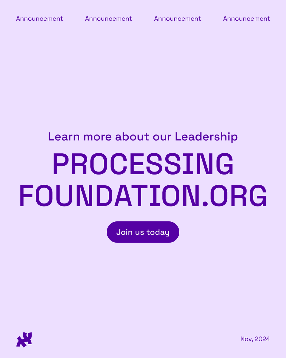 ProcessingOrg's tweet image. We are excited to announce that Roxana Hadad and Xin Xin have joined Processing Foundation as Executive Co-Directors! They&apos;ll bring their visionary leadership and deep-rooted commitment to #codeeducation, #equity, and creativity.
🔗 Learn more: medium.com/@ProcessingOrg…
