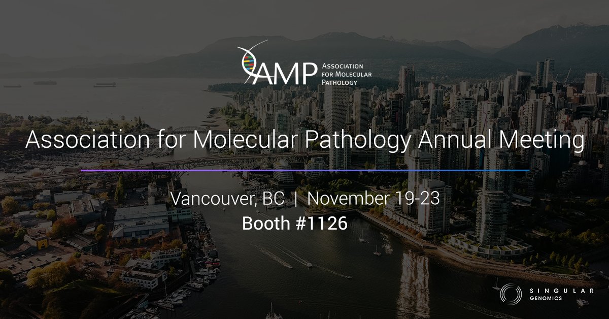 SingularGenomic's tweet image. We look forward to connecting with you next week in Vancouver for #AMPath24!

We will highlight G4X&apos;s high-throughput in situ multiomic capabilities and share the latest data generated on the platform. Stop by booth #1126 to chat with one of our experts and learn more.