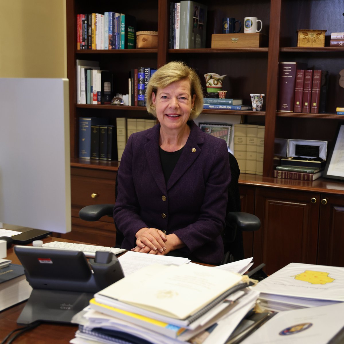 SenatorBaldwin's tweet image. Back and ready to keep delivering for Wisconsin.