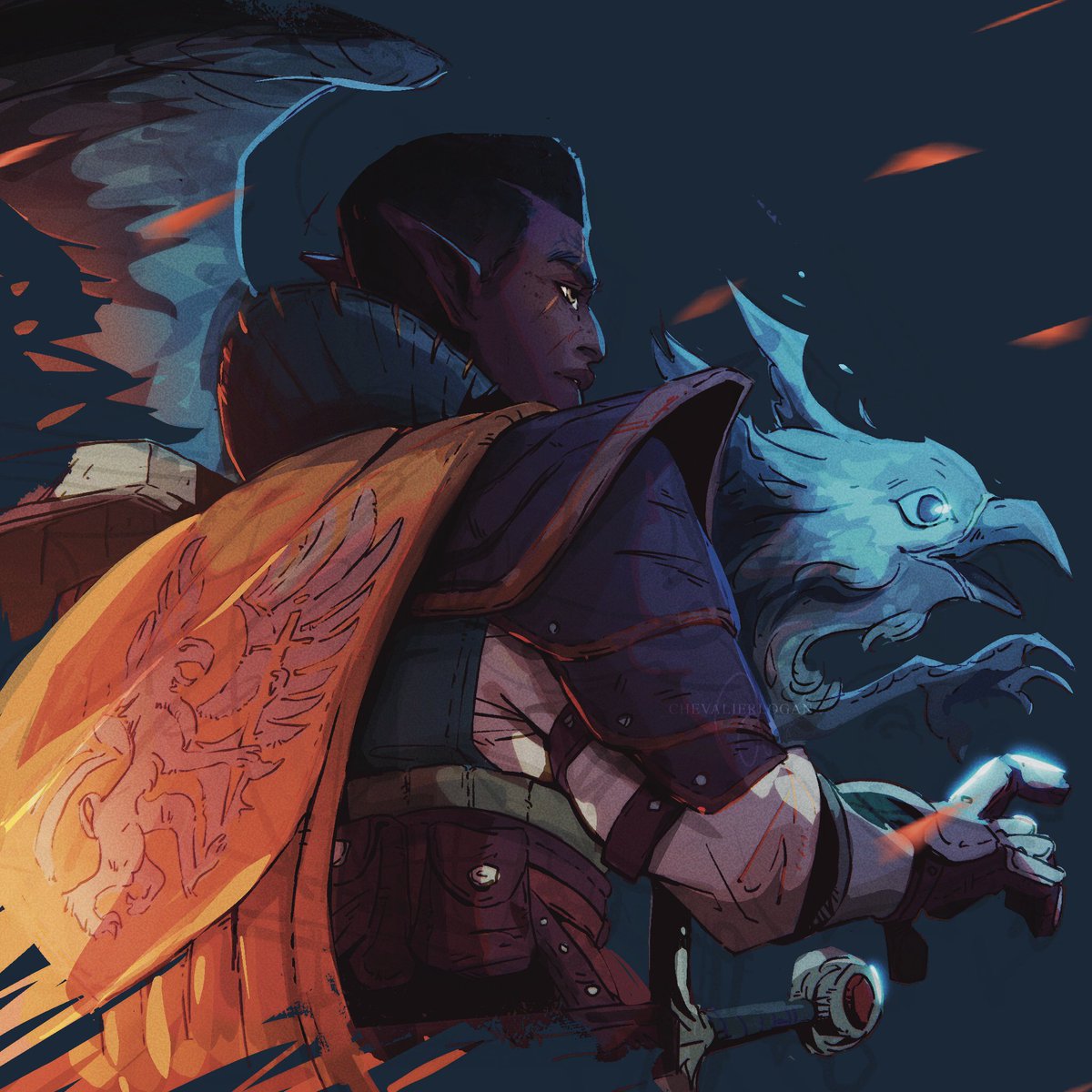 "In War, Victory. In Peace, Vigilance. In Death, Sacrifice."

#1day1character #Davrin #DragonAge #DragonAgeVeilguard