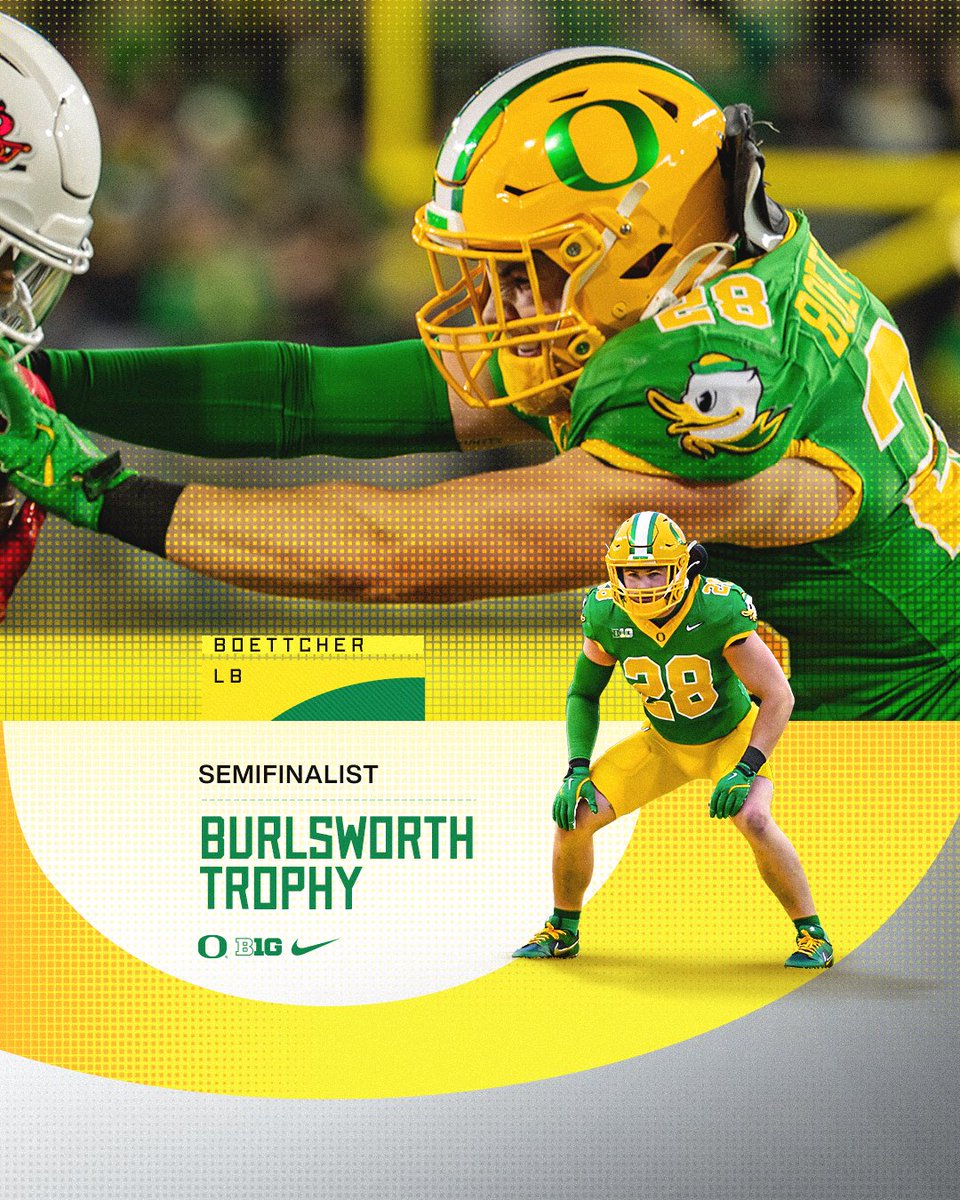 Everything earned. 

Bryce Boettcher is a semifinalist for the 2024 Burlsworth Trophy. 

#GoDucks x <a href="/bryce_boettcher/">Bryce Boettcher</a>