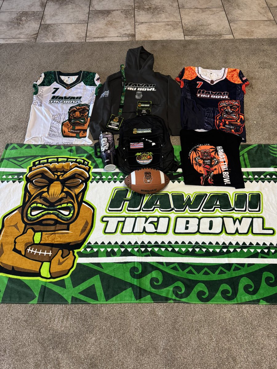The package just arrived, can’t wait to compete next month in the <a href="/HawaiiTikiBowl/">Hawaii Tiki Bowl</a> !!
<a href="/AlamoFootball/">AlamoTigerFootball</a> <a href="/CoachCiscoAHS/">AJ Cisco</a> <a href="/PrepRedzoneNM/">Prep Redzone New Mexico</a> @nm_PrepCoSports