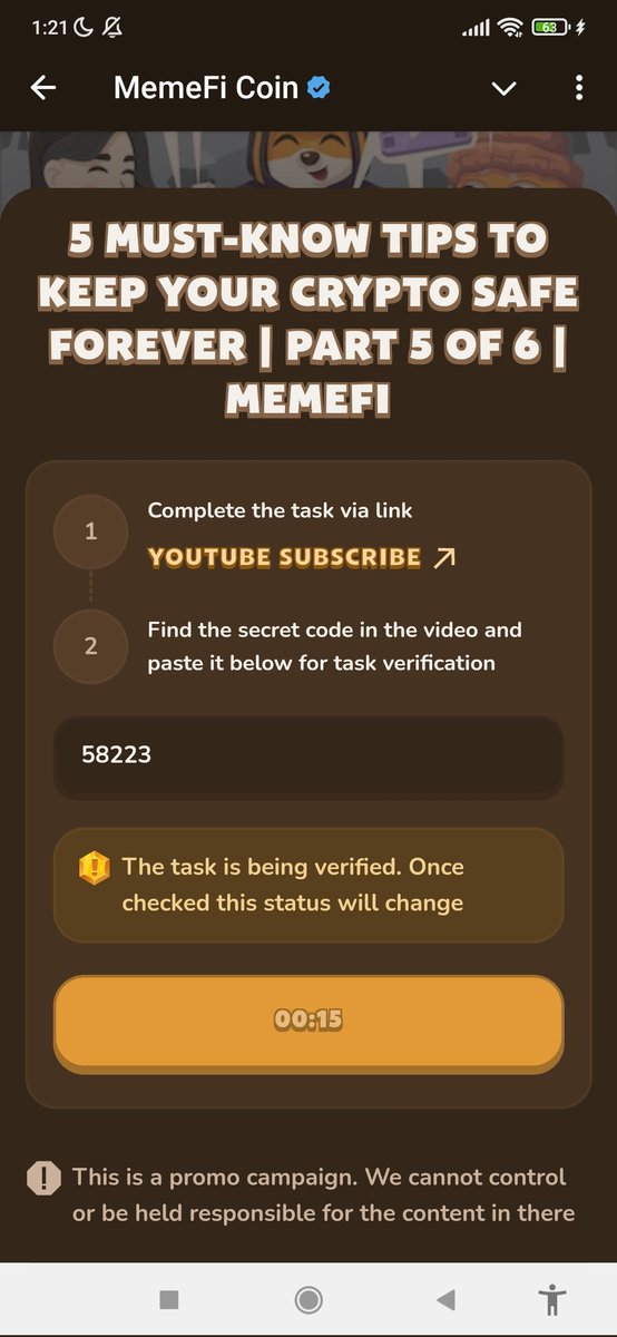 VaveylaCrypto's tweet image. MemeFi Youtube Code 13 Nov #memefi
▶️ Top Apps to Get Cash Back on Every Purchase🛒 | MemeGirls
✍️ 23418
▶️ Get Paid to Review Products Online (FULL GUIDE) | MemeGirls
✍️ 63714
▶️ 5 Must-Know Tips to Keep Your Crypto Safe Forever | Part 5 of 6 |
✍️ 58223
#memeficode…