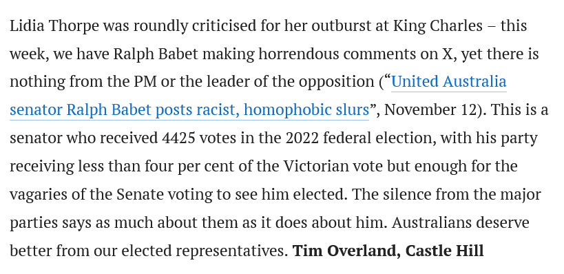 annabel_doherty's tweet photo. letter to smh Ed: https://t.co/bcbkjKAwml