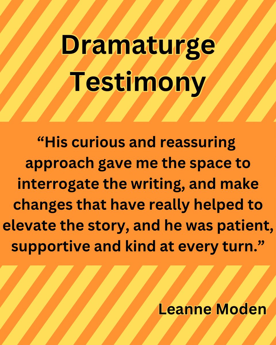 I love to work with theatre makers like <a href="/LeanneModenPoet/">Leanne Moden</a> - working on her project was a joy and it seems I was useful too! If you’re looking for someone to work with as a dramaturge I’m always available for a chat! You can find contact info on my website or DM me too! #theatre