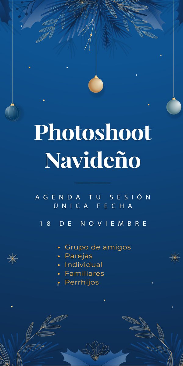 Lunes no hay clases y no se trabaja pero yo sí. 😎
¡Agenda tu sesion navideña! Para el amigo, la amiga, de regalo o tus postales navideñas.
Única oportunidad para entregar en tiempo y forma. 👩🏾‍💻

RT