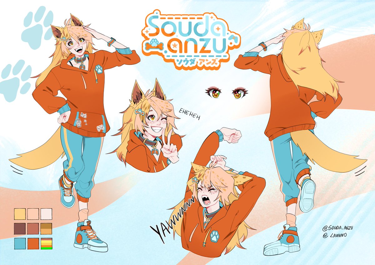 souda_anzu's tweet image. Heyo~! I&apos;m Anzu! 🦴🌟

I&apos;m a Red Heeler Dog Vtuber, born in Australia living in Canada! 🇦🇺🇨🇦 
I do {Art Things} 🎨I also do [Videogame Things] 🎮 but mostly I just like to do fun things! 

1.0 Ref Sheet🎨: @/lawvno   
2.0 Ref Sheet 🎨: Me!

You can find me here:…