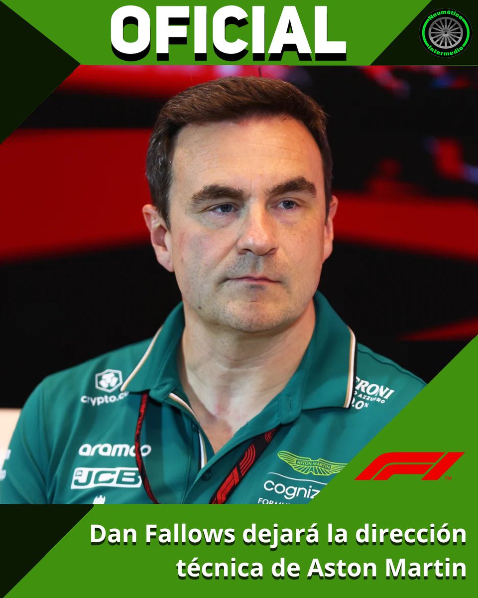 NeumaticoInter's tweet photo. 🟢 OFICIAL. Dan Fallows dejará la dirección técnica de Aston Martin
➡️ (@marca)
#F1 #AstonMartin #DanFallows https://t.co/YHdToUwxVV