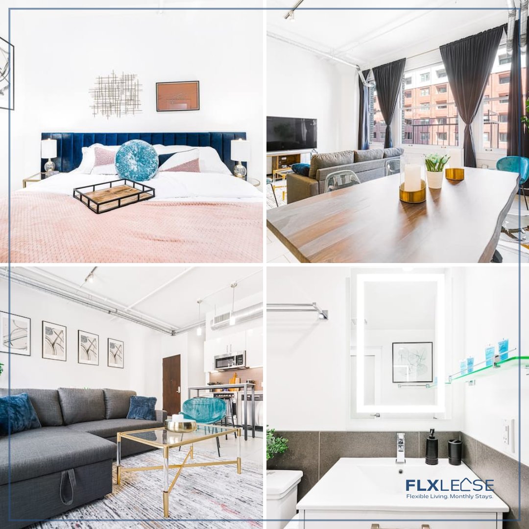 Stay in our stylish 1-bed condo in the heart of DTLA! Walk to top  attractions like Crypto Arena, LA Live, and more. With a fully stocked  kitchen, in-unit laundry, and amazing building