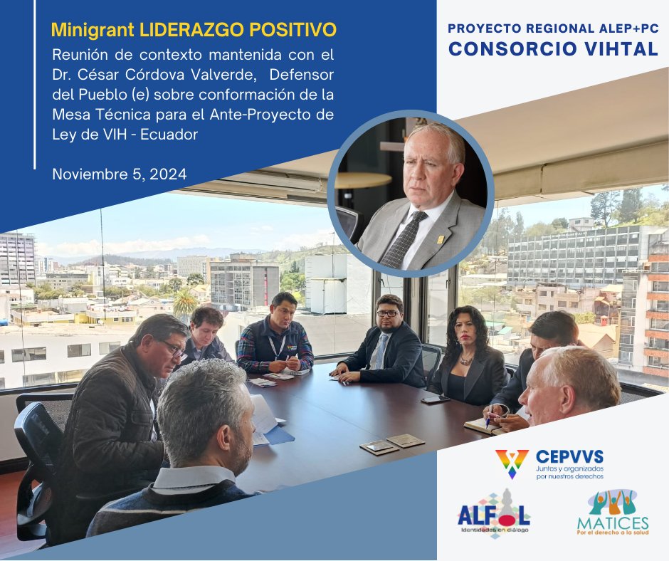 AlfilAsociacion's tweet photo. #NoticiasalMomento
#ConsorcioVIHTAL #minigrant #LiderazgoPositivo: #AsociacionALFIL @CEPVVS_1923 y @Maticesecu, realiza #IncidenciaPolitica con César Córdova @DEFENSORIAEC posibles reformas a Ley del VIH/sida #Ecuador
#DerechosHumanos
#LaRespuestaAlVIHEsAcción
#SomosRedLacTrans https://t.co/PGpD8IYAJ1
