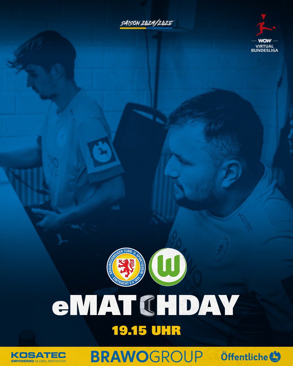 Eintracht eFootball (@ebsefootball) on Twitter photo Matchday in der <a href="/vbl_official/">VBL | WOW VIRTUAL BUNDESLIGA</a> gegen <a href="/VfLeSport/">VfL Wolfsburg E-Sport</a>
Auf geht’s!
Livestream auf twitch.tv/eintrachtbraun… Matchday in der <a href="/vbl_official/">VBL | WOW VIRTUAL BUNDESLIGA</a> gegen <a href="/VfLeSport/">VfL Wolfsburg E-Sport</a>
Auf geht’s!
Livestream auf twitch.tv/eintrachtbraun…