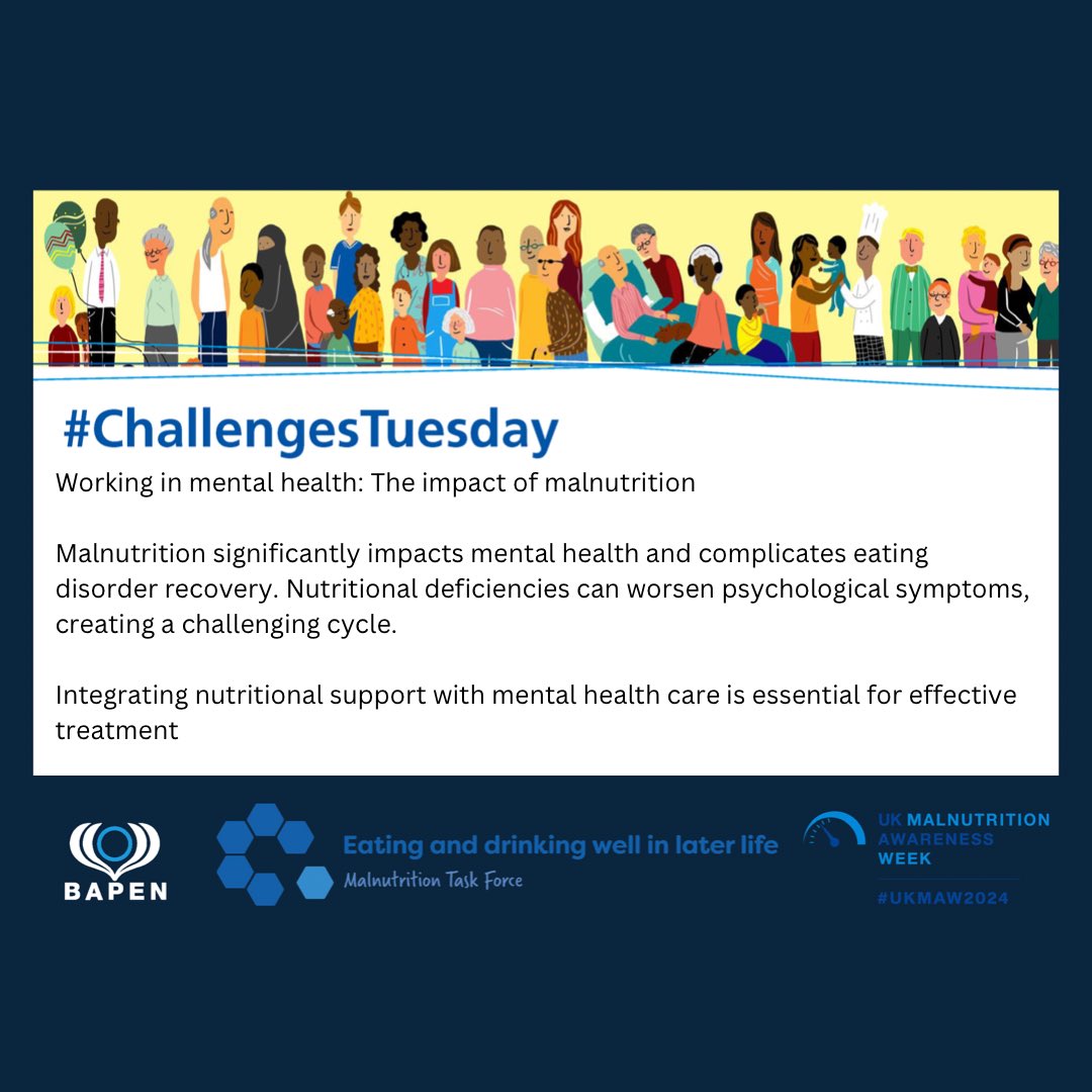 UK Malnutrition Awareness Week - #ChallengesTuesday

South Wales Branch Committee Members <a href="/RDBryantUK/">Kieran</a> &amp; <a href="/shanianders/">Shani Anderson</a> 
share examples of challenges faced in both Mental Health Dietetics &amp; Weight Management and considerations for optimising best practice 

#UKMAW2024 <a href="/BAPENUK/">BAPEN UK</a>