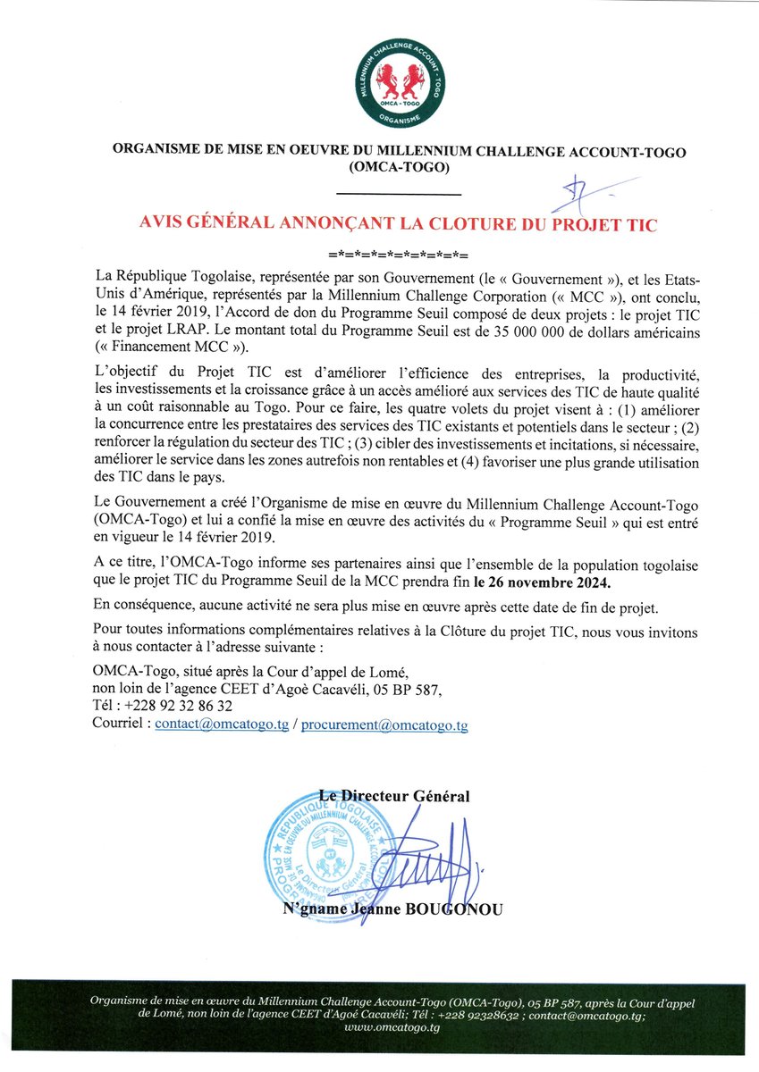 #ThresholdProgram #Togo #ICTProject #ProgramClosure #OMCA
