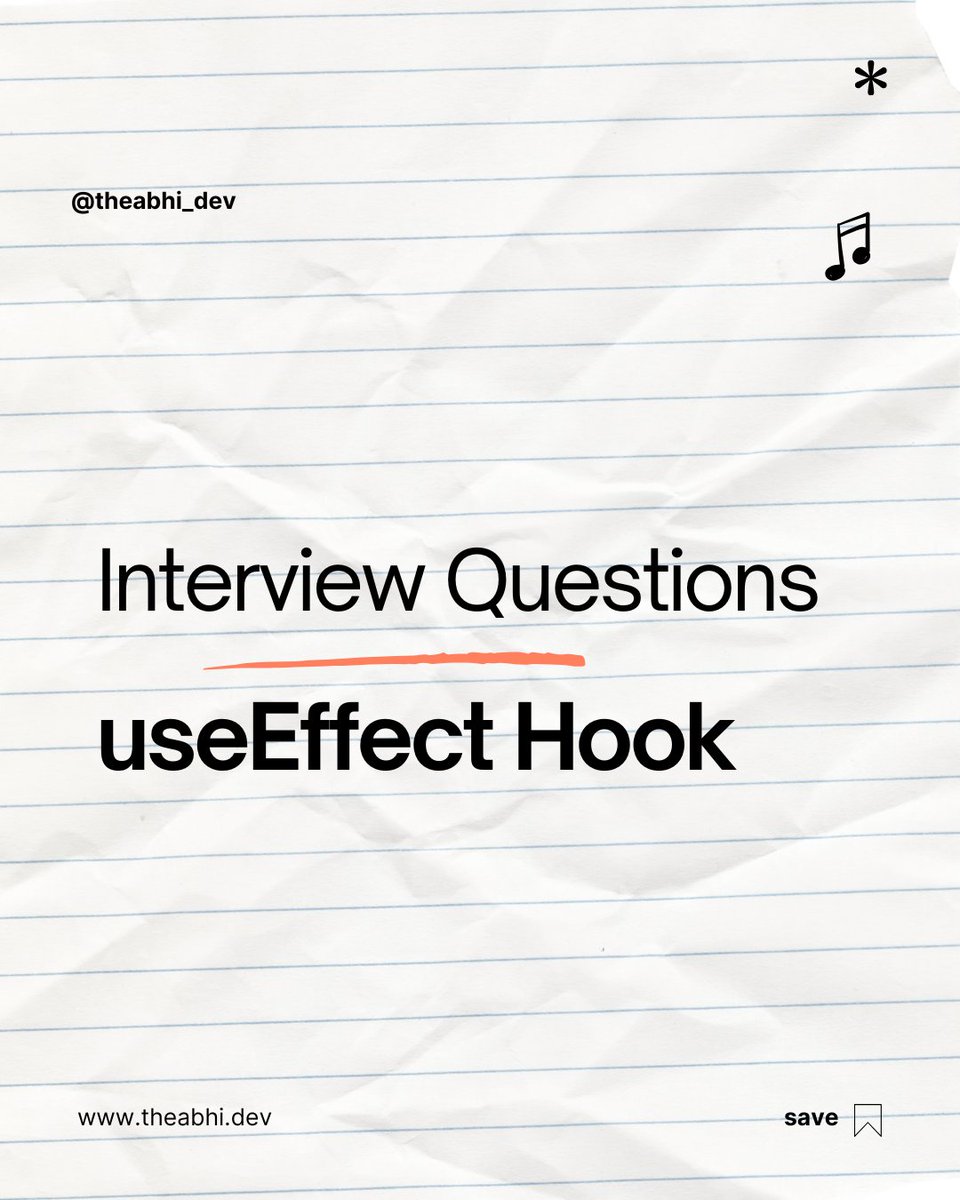 theabhi_dev's tweet image. React interview prep: Understand useEffect, side effects, data fetching, local storage use, and managing timers. Perfect your React knowledge! 🌟 #ReactInterview #JavaScript #MERN #CodingInterview #ReactHooks #75DaysMERNChallenge