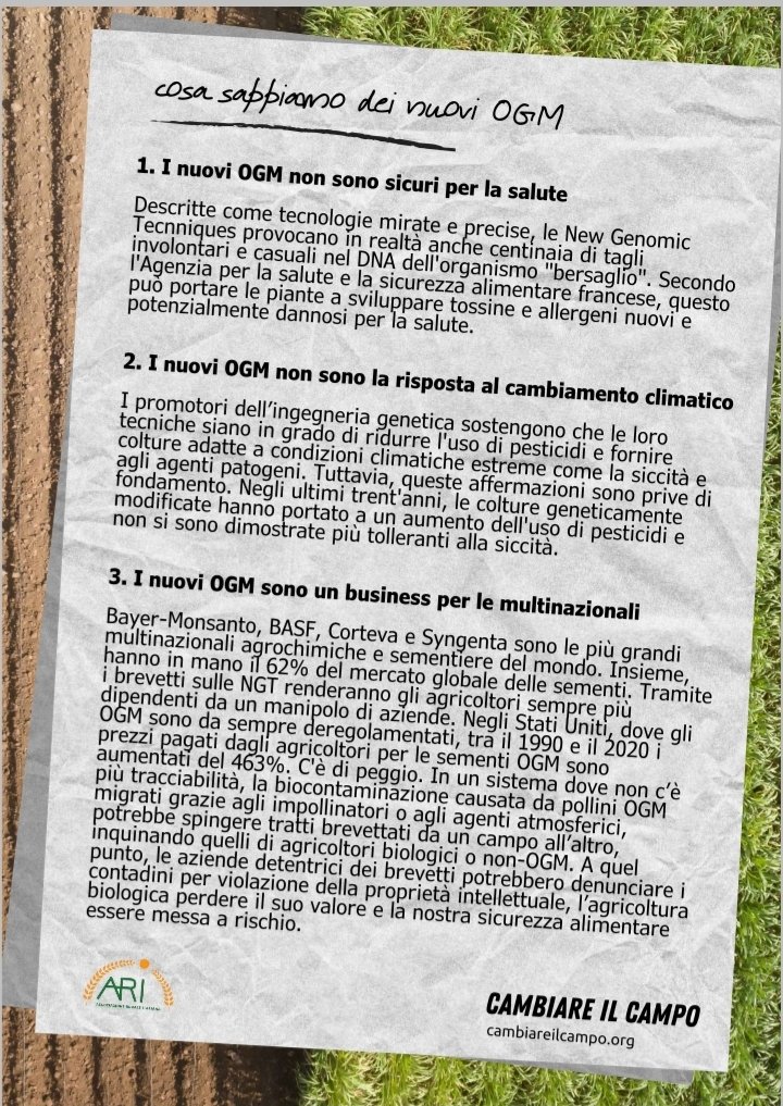 assorurale's tweet photo. La triplice @coldiretti, @Cia_Agricoltura e @Confagricoltura ci deve spiegare e lo deve spiegare soprattutto ai consumatori e a tutti gli agricoltori italiani (anche i loro) come intende valorizzare le eccellenze agricole adoperandosi ogni giorno per favorire i #nuoviogm
#stopogm https://t.co/LapibUDvhS