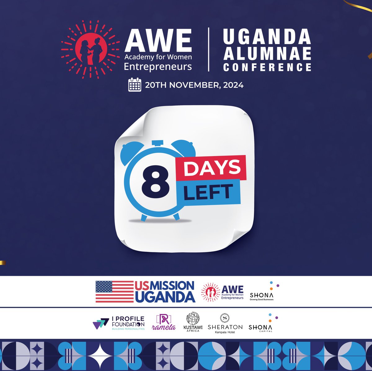 SHONAGroup's tweet image. The countdown is on! 

#AWEConferenceUg2024 #AWEinUganda #AWEnergized