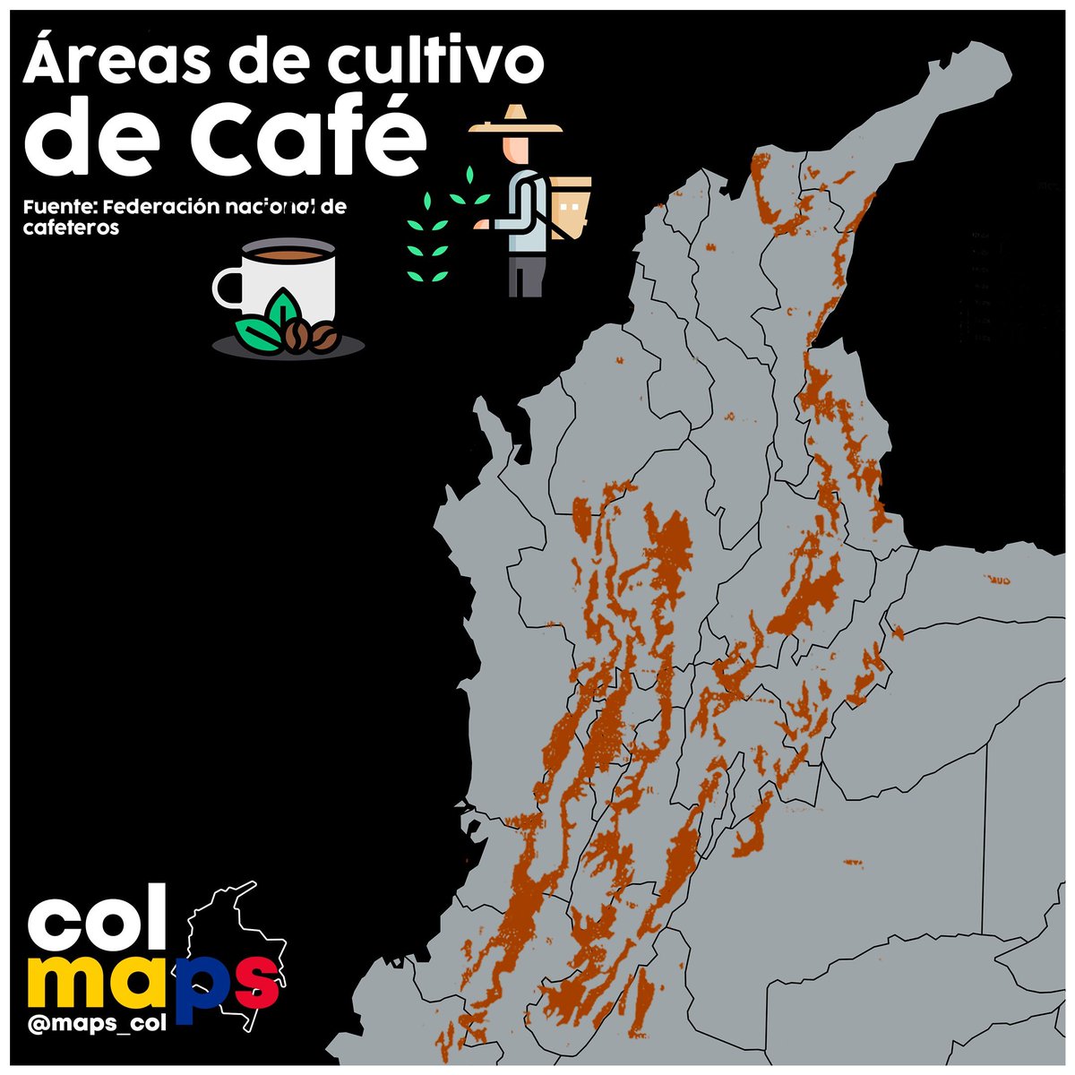 Maps of Colombia - Mapas de Colombia tweet media