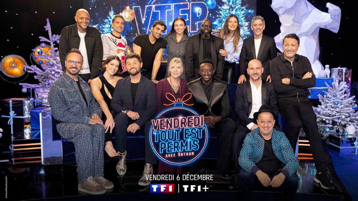 ZoomDesMedias's tweet image. #VTEP fête #Noël 🎄vendredi 6 décembre à 21h10 sur #TF1

Avec @Booder_officiel @chantalladesouO @florentpeyreoff @JarryAtypique @Ahmed_Sylla @inesvandamme, Manu Payet, Tareek, @christophelicat, @CamilleCerfOff, Issa Doumbia, @Tof_Beaugrand @IrisMittenaereO et Cartman