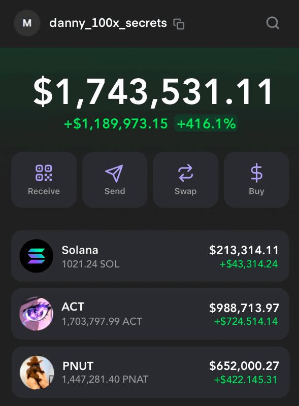 If you’ve got:

• 0.1 SOL
• Access to DexScreener

Using 8 SECRETS on DexScreener, you can find $pnut and $act before Binance listing and make $30k-50k now.

[my personal info] 👇🧵