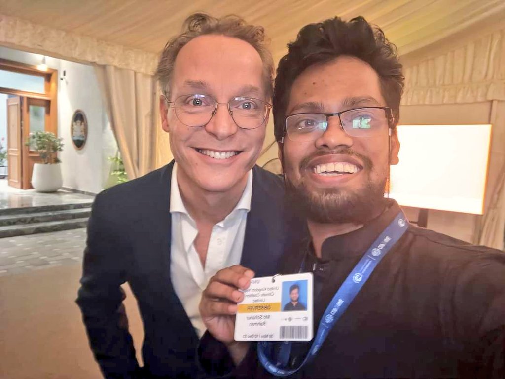 SohanYouthNetG's tweet image. From #COP26 to #COP29, it’s been a journey. Glad to meet @jaimedebourbon again in #Baku—this time not just as an observer, but as a part of 🇧🇩’s official #youth delegate. Proud to be meaningfully engaged &amp;amp; to bring voices from my community directly into the negotiations. 🌍✊