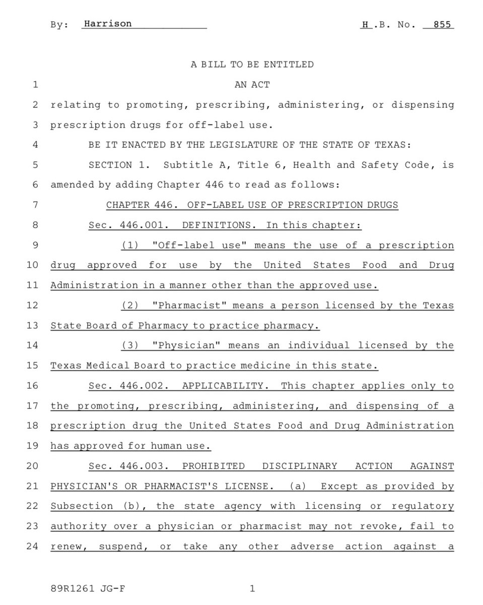 brianeharrison's tweet photo. 🚨Proud to file #HB855 to protect the First Amendment rights of doctors and pharmacists!
They must never again be silenced by unelected, leftist bureaucrats.
Read: https://t.co/3DoBeUiP9A
#txlege (13/x)