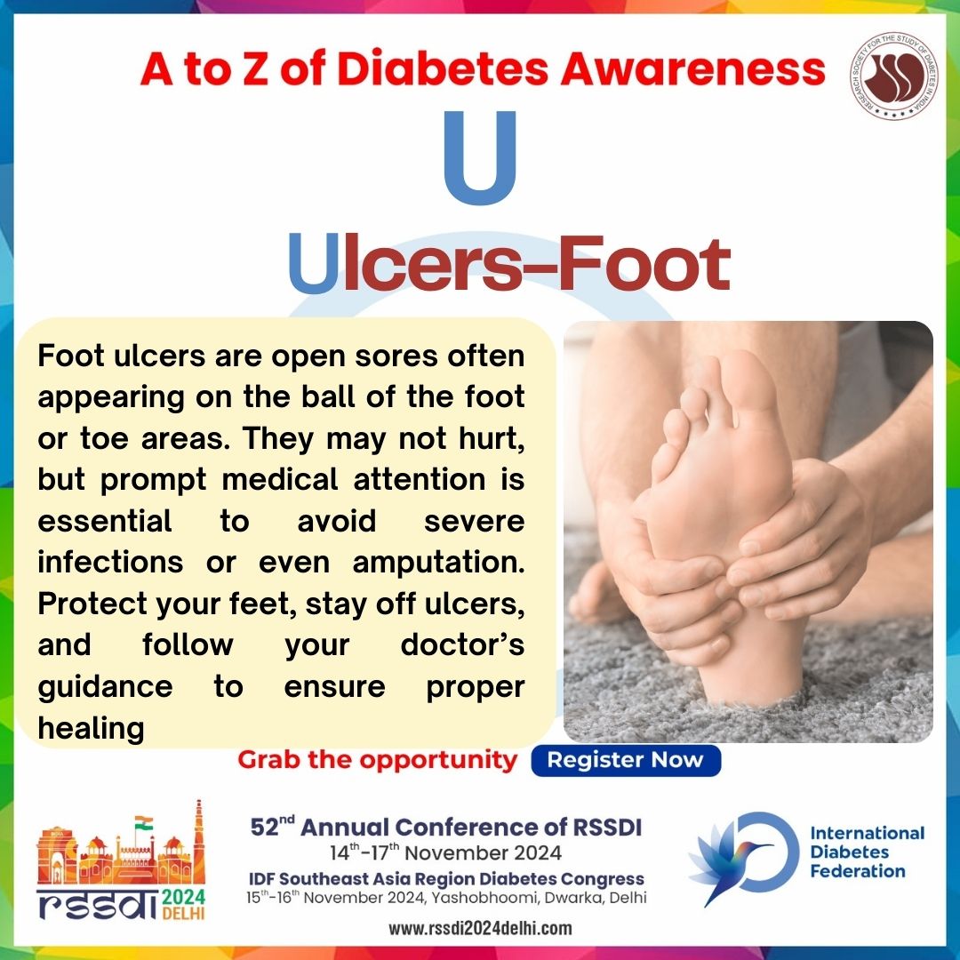 RSSDI2024's tweet photo. Units of Insulin
1 IU = 34.7 micrograms; higher concentrations need special pens! 🌟 #DiabetesCare #Insulin
Foot Ulcers
Foot ulcers can be hidden—don’t ignore them! 👣 #FootCare #Diabetes
UTI
Diabetes raises UTI risk; watch for symptoms! 🌿🩺 #DiabetesCare #UTIAwareness https://t.co/Fbnkf3ZkUc
