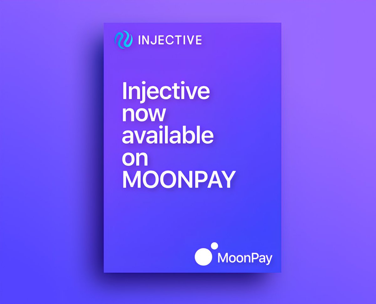 Euruscryph's tweet photo. Heeey, fam💙
Have you heard about the new integration?🌐
@moonpay 👥 @injective 
We're partnering with @injective to make $INJ accessible globally (excluding the U.S.) on MoonPay, enhancing access to their expanding DeFi ecosystem through our seamless crypto payment platform 📈 https://t.co/VmcSViLjE7