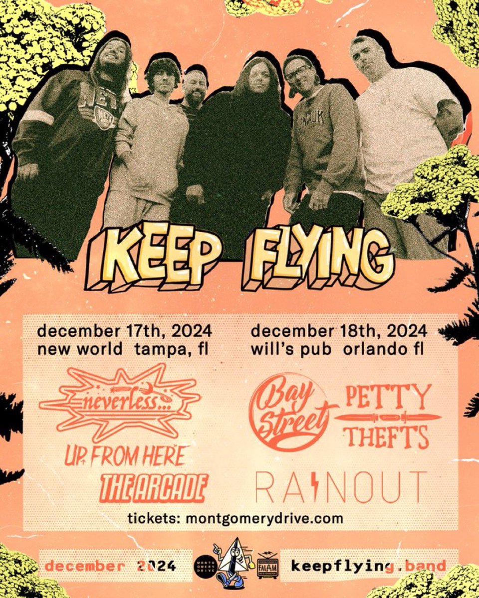 UpFromHereMusic's tweet image. that’s right my fellow americans, our next gig (for now) is with Keep Flying, Neverless, and The Arcade in Tampa

gonna be wacky and fun