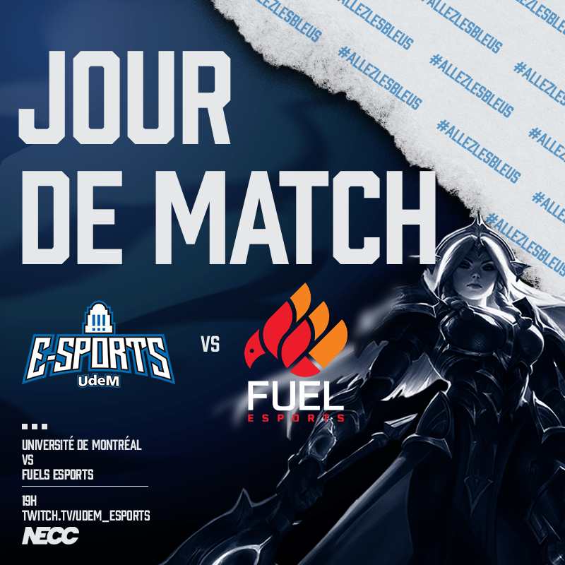 ⚔️𝐍𝐄𝐂𝐂 𝐃𝐈𝐕𝐈𝐒𝐈𝐎𝐍 𝐋𝐄𝐀𝐆𝐔𝐄 𝐎𝐅 𝐋𝐄𝐆𝐄𝐍𝐃𝐒

On attaque fort les séries éliminatoires sur le terrain de l'invocation. On donne tout ! 

Team 1 🆚 <a href="/FanshaweFuel/">Fuel Esports</a> 

Team 2 🆚<a href="/EsportsatUCF/">Esports at UCF</a>

🕗20H

#AllezLesBleus🔵⚪️🔵
