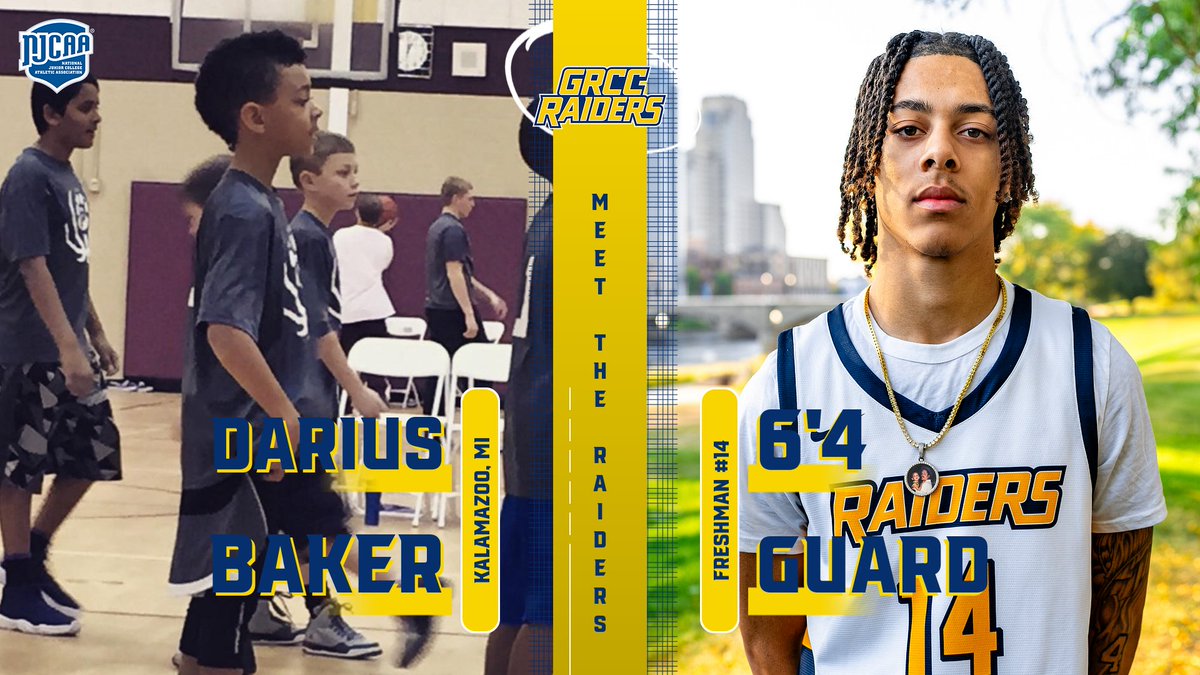 GRCC Men's Basketball (@grccbasketball) on Twitter photo #MeettheGRCCRaiders - #14 Darius Baker!
🐦 - <a href="/dariusb70525066/">Darius Baker</a>
📏 - 6'4 FR Guard
🏀 - <a href="/PersuitUnited/">United Persuit</a>
🏫 - Parchment HS
Darius was a standout at Parchment High School, and helped lead the team to 31 wins in his junior and senior years. #MeettheGRCCRaiders - #14 Darius Baker!
🐦 - <a href="/dariusb70525066/">Darius Baker</a>
📏 - 6'4 FR Guard
🏀 - <a href="/PersuitUnited/">United Persuit</a>
🏫 - Parchment HS
Darius was a standout at Parchment High School, and helped lead the team to 31 wins in his junior and senior years.