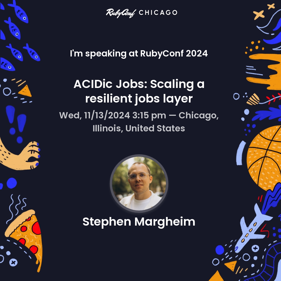 fractaledmind's tweet image. Tomorrow at #RubyConf, I’ll be talking about some tools and techniques to make your background jobs more reliable and resilient. This is a growing concern for more and more companies as we integrate AI deeper into our apps, adding many more external API calls.