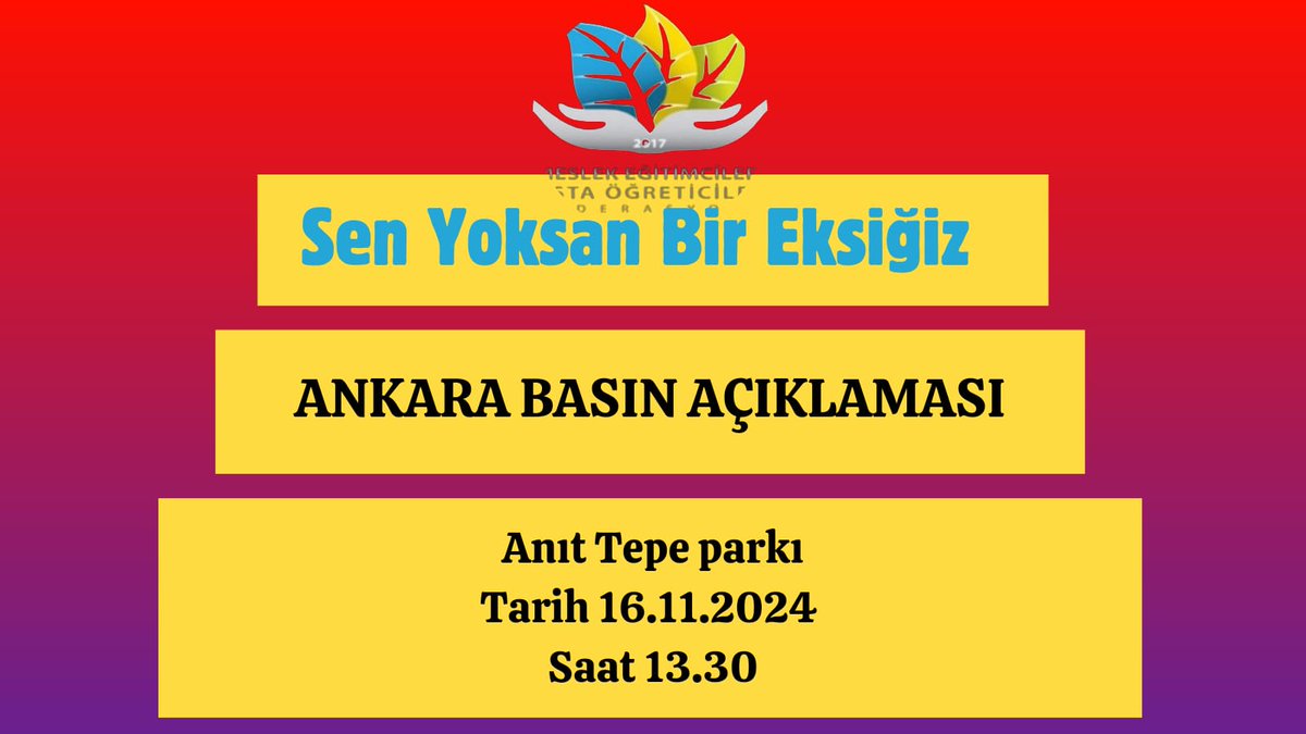 #16KasımANKARAdayız.                                                   Usta öğreticiler susmayacak
<a href="/showTv/">Show TV</a>
<a href="/KanalD/">Kanal D</a>
<a href="/kanal7/">Kanal 7</a>
<a href="/ulusalkanal/">Ulusal Kanal</a>
<a href="/AtvHaberTurkiye/">Atv Haber</a>
<a href="/nowhaber/">NOW HABER</a>
<a href="/trthaber/">TRT HABER</a>
<a href="/trt1/">TRT 1</a>
<a href="/tv5televizyonu/">TV5</a>
<a href="/halktvcomtr/">Halk TV</a>
<a href="/tgrthabertv/">TGRT HABER</a>
<a href="/startv/">STAR TV</a>
<a href="/cnnturk/">CNN TÜRK</a>
<a href="/ahaber/">A Haber</a>
<a href="/HaberturkTV/">Habertürk TV</a>
<a href="/beyaztv/">BEYAZ TV</a>
<a href="/ihacomtr/">İhlas Haber Ajansı</a>