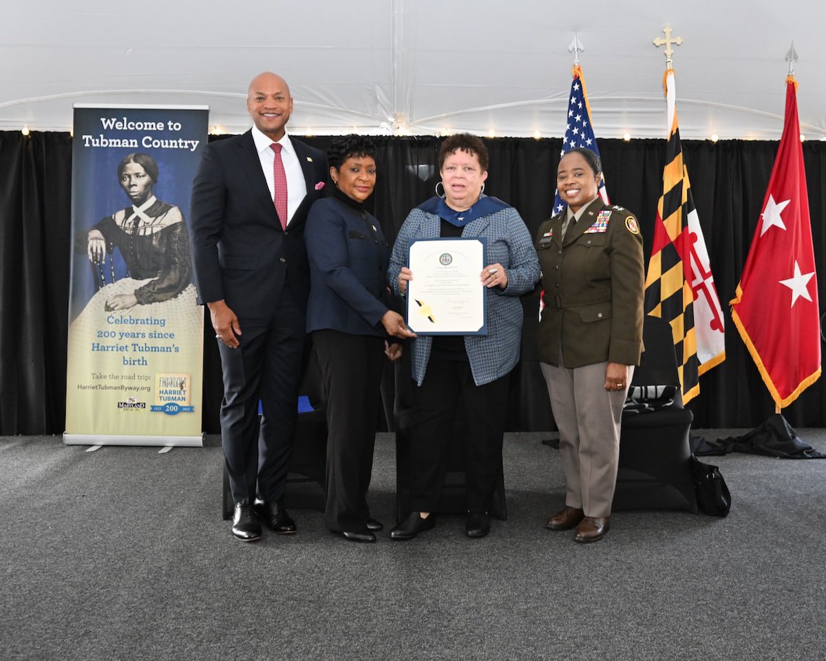 SpeakerAJones's tweet image. The contributions of Black women are often overlooked, disregarded and forgotten.
But not on this Veteran's Day, and not in MD.
Harriet Tubman became a one-star brigadier general in the MD Army National Guard posthumously yesterday, awarded the rank 110+ years after her death.