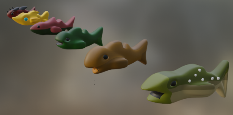 ReapNSowGame's tweet photo. Looks like there's something else in the water! Update to our fish models from 2D to 3D! #3dmodeling #gameupdate #reapwhatyousow https://t.co/ab2DKa2Oyp