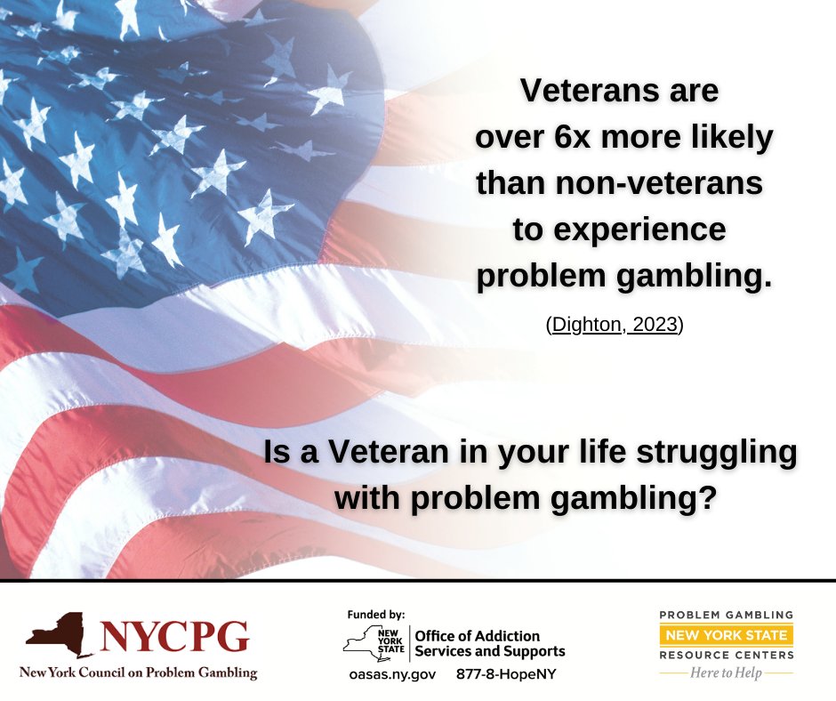 One of the ways we can honor our Veterans is to continue to work to create safe places to seek support and services for problematic gambling behaviors.  Want to read more, check out our latest blog post! 

nyproblemgamblinghelp.org/blog/honoring-…
