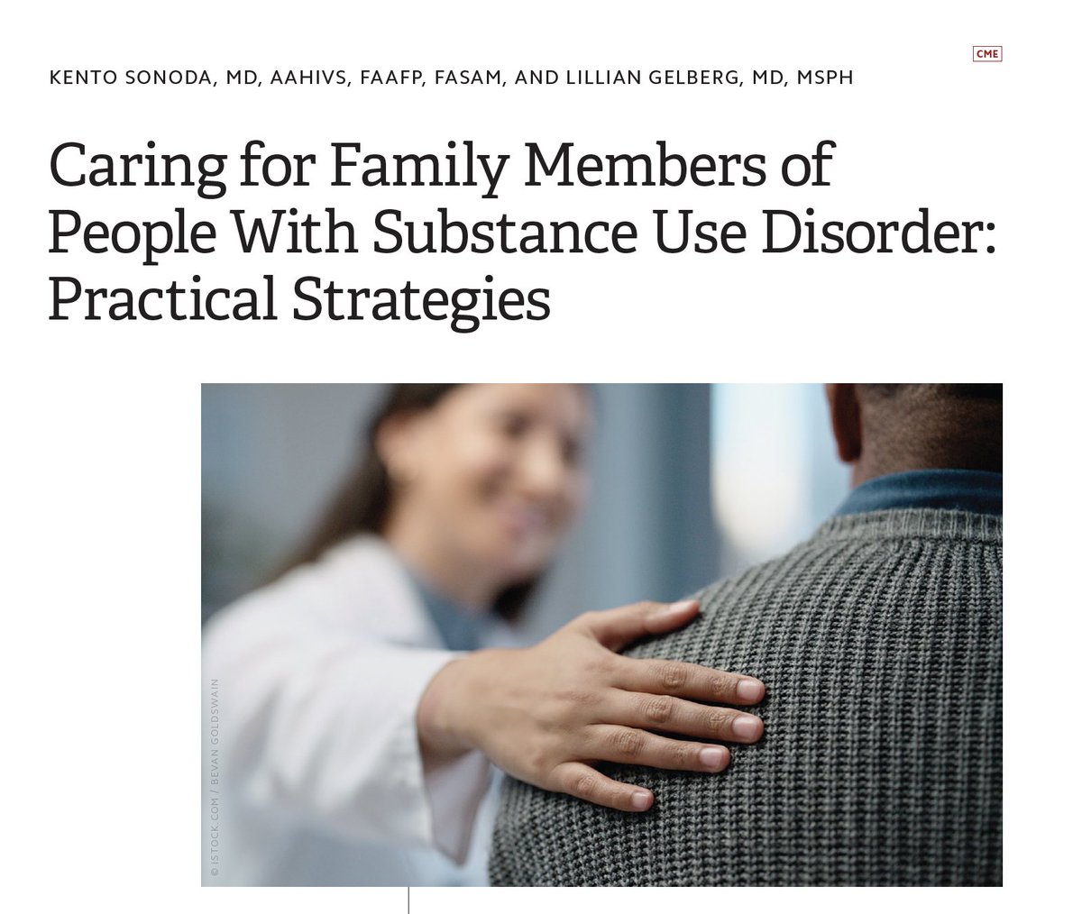 I am thrilled to share my latest article. More works need to be done.
"Patients may suffer due to their family member's substance use disorder but hesitate to discuss it because of stigma and shame. Primary care physicians can help." <a href="/FPMJournal/">FPM</a> #MedEd 

aafp.org/pubs/fpm/issue…