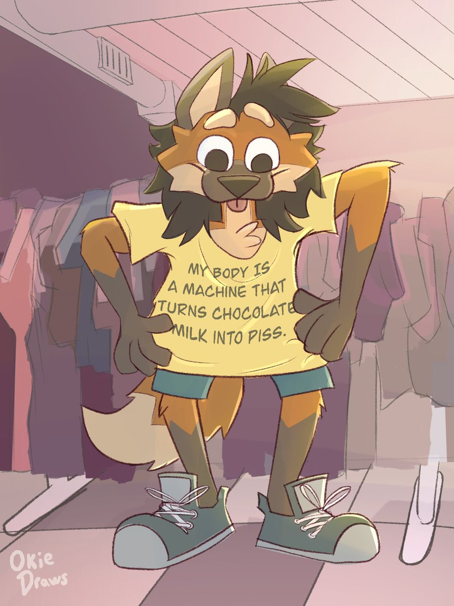 manedbento's tweet photo. Thrift Store Drip 
(I need this shirt IRL 🥤)

#digitalart #anthro #anthroart https://t.co/EboFGYWlEI