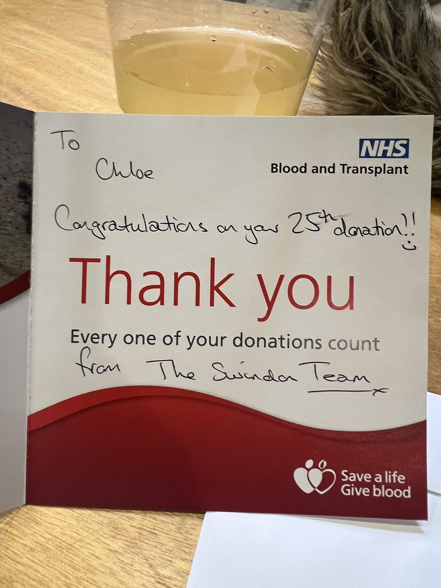 Chloe (@chicklitchloe) on Twitter photo Woo! Finally got my 25 donations completed! What a lovely gesture this card was 😍🥰 <a href="/GiveBloodNHS/">Give Blood NHS 🩸🩹</a> Woo! Finally got my 25 donations completed! What a lovely gesture this card was 😍🥰 <a href="/GiveBloodNHS/">Give Blood NHS 🩸🩹</a>