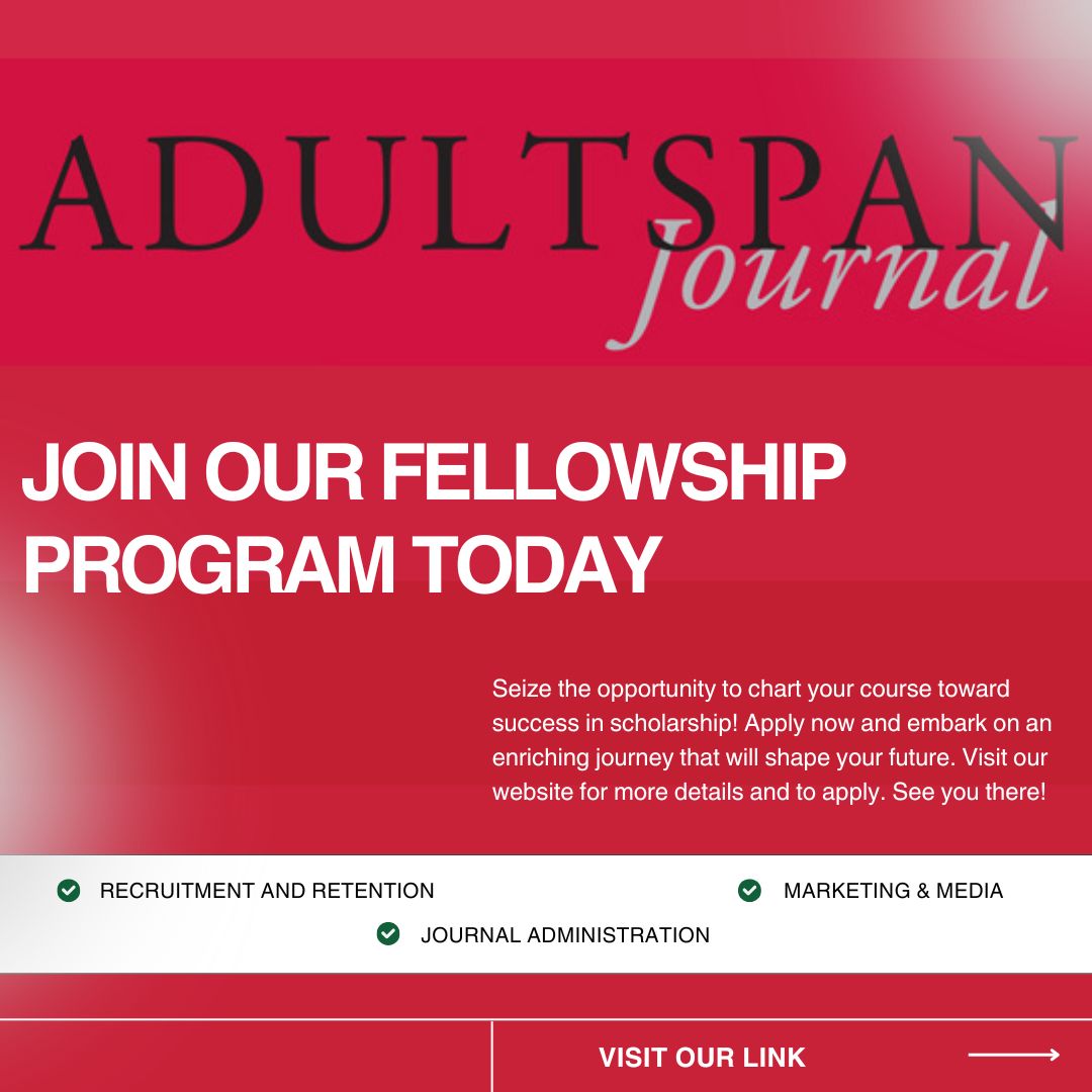 AdultspanJ's tweet photo. #ATTENTION #SCHOLARS Have any #interest in working with #Academics #journal ? #ApplyNow for the #AdultspanJournal #Fellowship !
Application: https://t.co/aEFQoSQrKq https://t.co/UE96EaLXTP