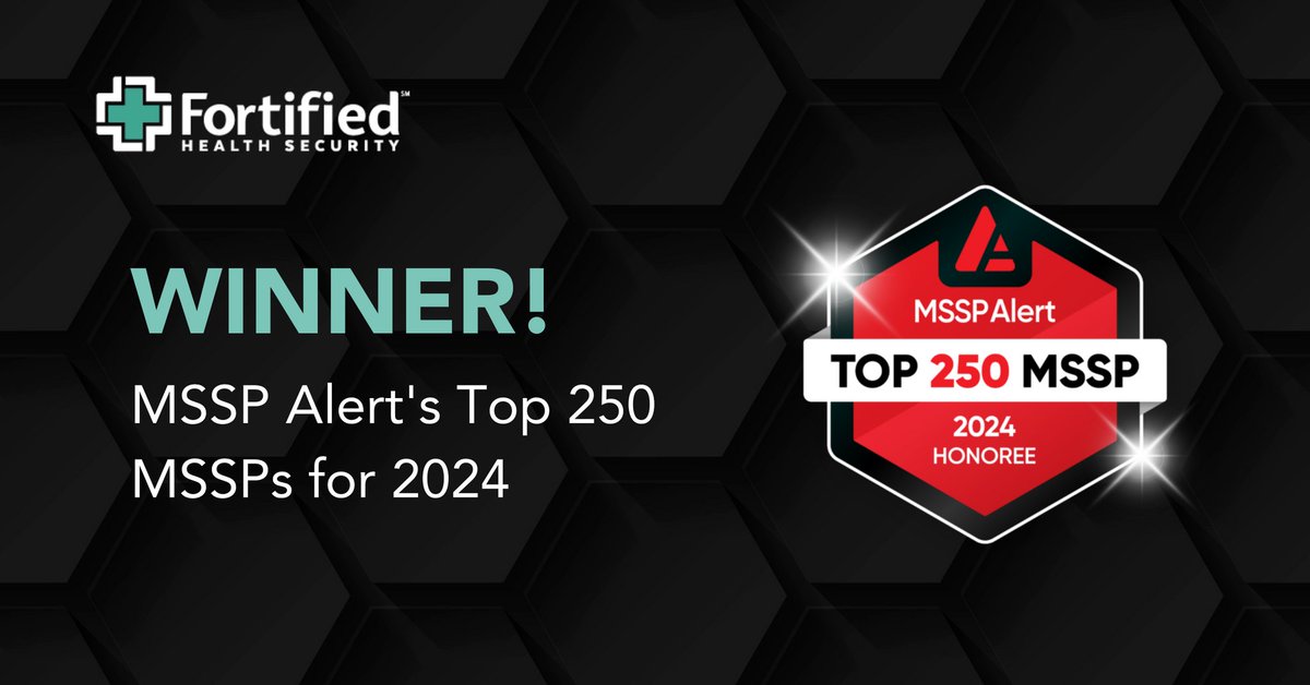 Fortified has been named to MSSP Alert's Top 250 MSSPs for 2024! We're proud to rank #42 globally and stand as the highest-ranked MSSP dedicated exclusively to healthcare: rpb.li/24V

#HealthcareSecurity #CyberSecurity #MSSP #HealthIT