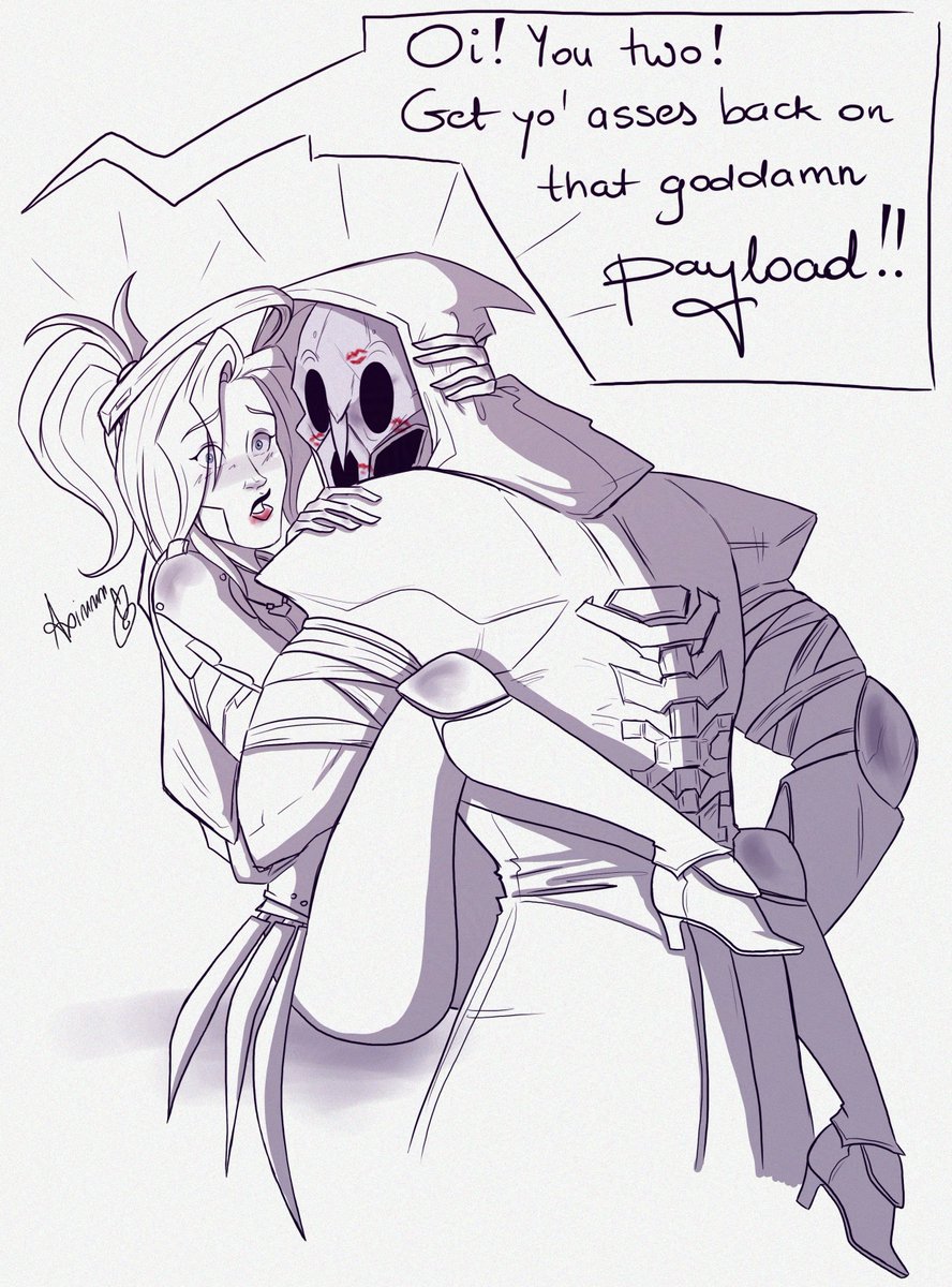 AxVillion's tweet image. To celebrate Overwatch Classic I decided to bring back #Mercykill classic so to speak🤣

S76: Oi! You two! Get yo' asses back on that goddamn payload!
Reaper: Shut it old man. I needed healing...