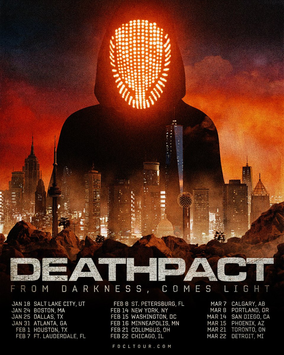 DEATHPACT's tweet image. FROM DARKNESS, COMES LIGHT [THE TOUR]

Pre-sale begins Nov 20 @ 10 AM local.

fdcltour.com