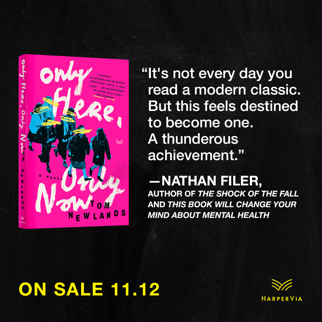HarperVia (@harperviabooks) on Twitter photo 🎉 Happy publication day to ONLY HERE, ONLY NOW by Tom Newlands (@tomnewlands_)! An Indies Introduce pick and Indie Next pick, this debut novel explores a teenage girl growing up with undiagnosed ADHD in 1990s Scotland and what it means to yearn for a life out of reach. 🎉 Happy publication day to ONLY HERE, ONLY NOW by Tom Newlands (@tomnewlands_)! An Indies Introduce pick and Indie Next pick, this debut novel explores a teenage girl growing up with undiagnosed ADHD in 1990s Scotland and what it means to yearn for a life out of reach.