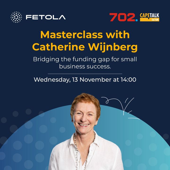 🚀 Not to be missed! Bridging the funding gap for small business <a href="/Radio702/">702</a> Masterclass with Fetola CEO

✅ How to look for #businessfunding ✅ business growth &amp; scaling up
📆  13 Nov 2024 🕑 14:00 hrs (SAST) Listen in here zurl.co/y0aP

#SMEfinance #youthunemployment