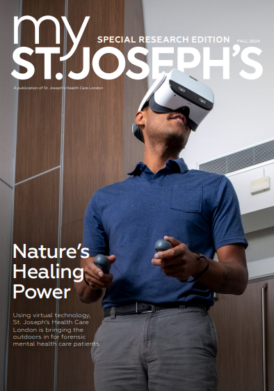 stjosephslondon's tweet photo. St. Joseph’s is proud to launch the Fall 2024 issue of My St. Joseph’s - the special research edition! 

Read about the cutting-edge innovation happening at St. Joseph’s, and the role it plays in improving patient health and health systems: https://t.co/xOCQgC2fI4 https://t.co/L03Wh7mzXd