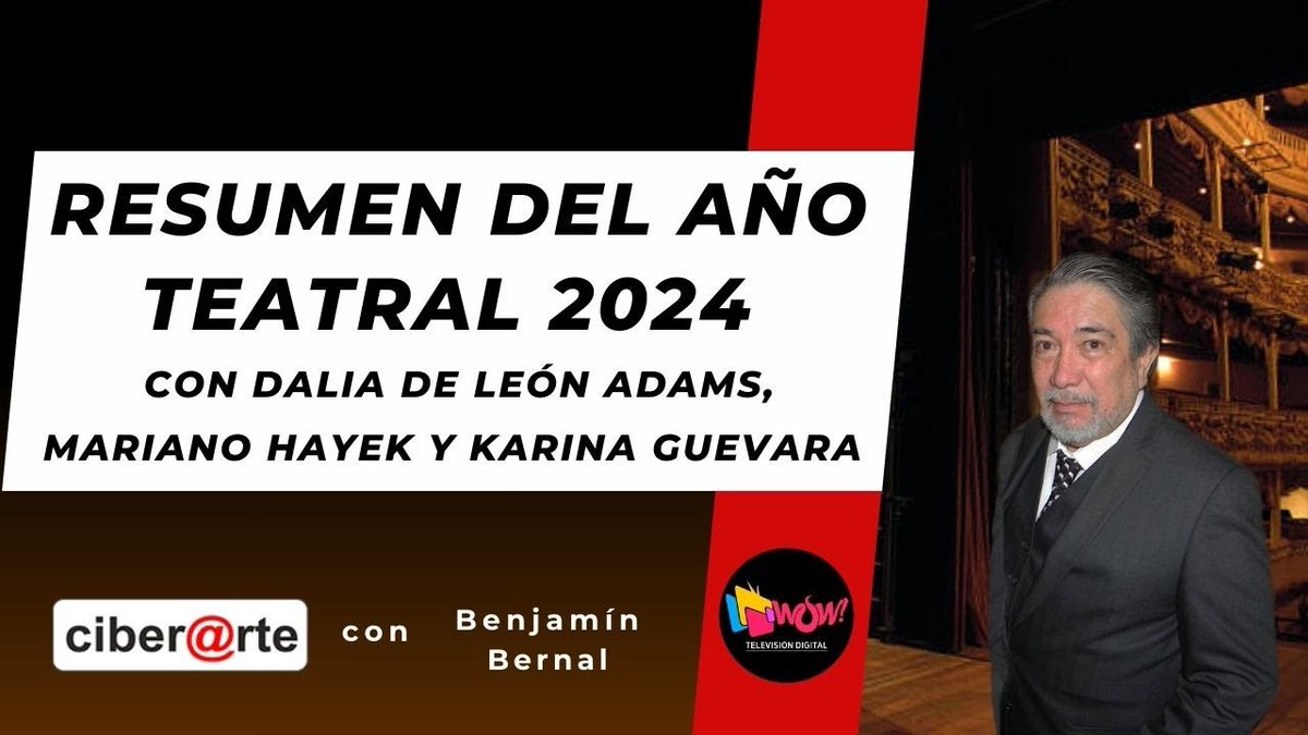 ¡Revive el programa! 👇🎭

youtube.com/live/E2QJXAc72…

#Ciberarte #BenjaminBernal <a href="/AnaKarinaGE/">Ana Karina Guevara</a> <a href="/aladasescenicas/">Productora de Teatro y Espectáculos</a> #MarianoHayek