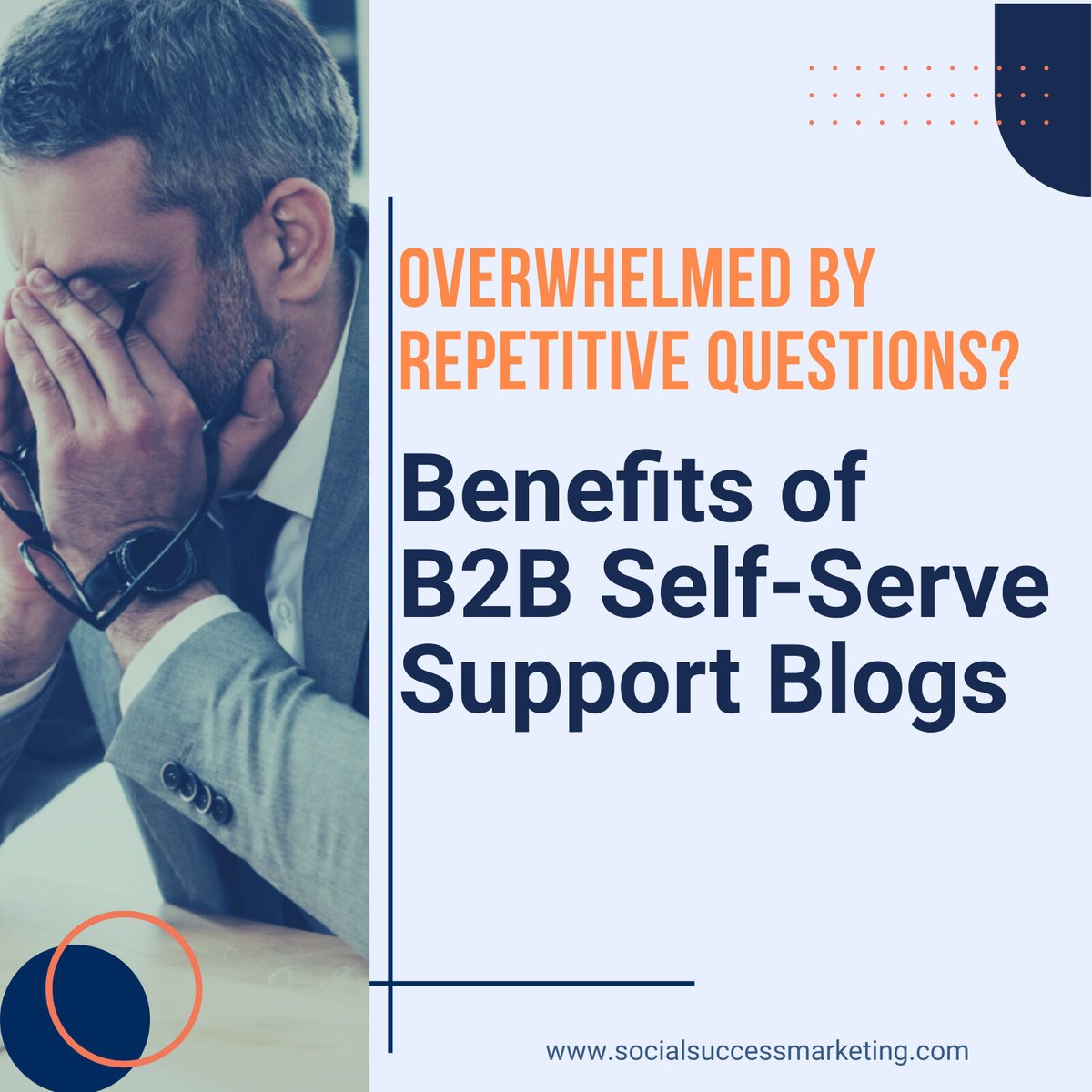 SocialSMktg's tweet image. Take advantage of B2B self-serve support blogs! Improve customer satisfaction, reduce support expenses, expedite remedies, and pinpoint trouble points. Are you prepared to give your clients more power?
Read:socialsuccessmarketing.com/improving-self…
#IndustrialTech #TechBlogs #socialsellingb2b
