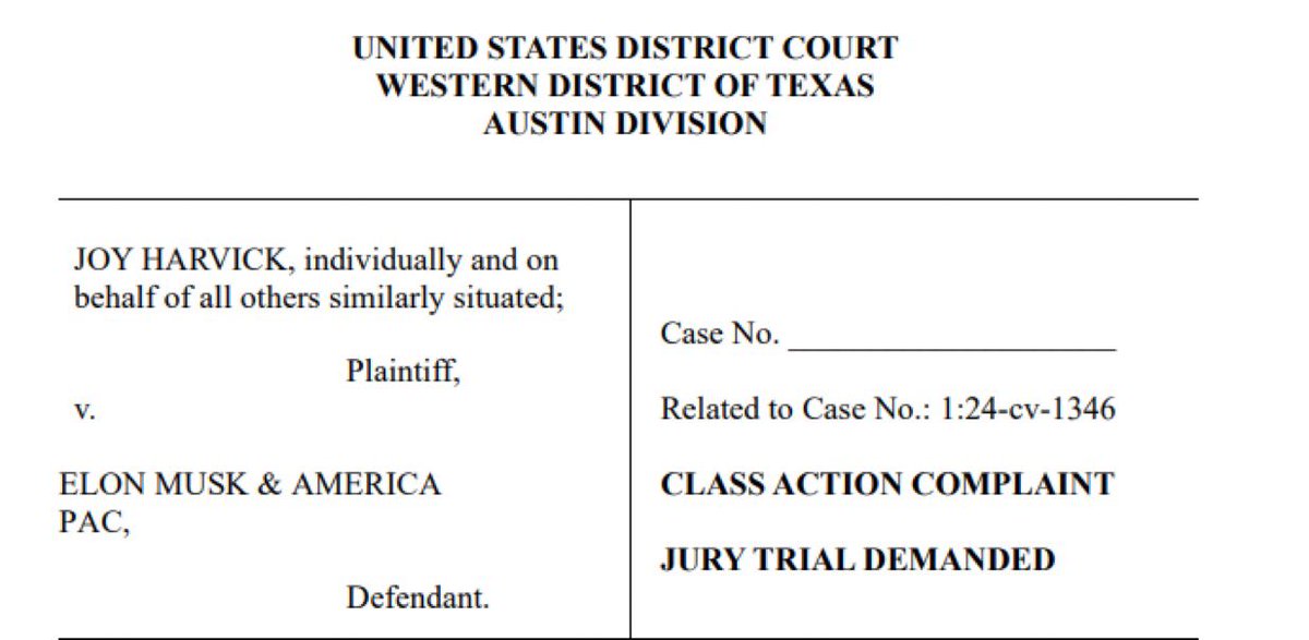 allenanalysis's tweet image. Elon Musk is facing a class action lawsuit out of Texas, where voters are claiming they got played. 

Turns out, that so-called "random" $1 million giveaway wasn’t random at all—winners were reportedly handpicked. 

And here’s the kicker: everyone who entered handed over their…